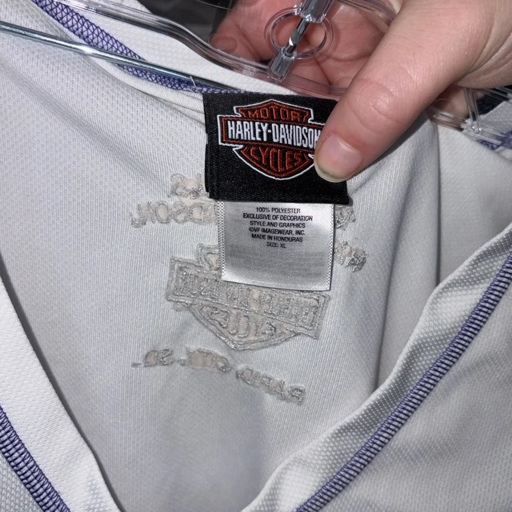 Harley-Davidson White and Purple Short Sleeve Tee - Picture 3 of 3